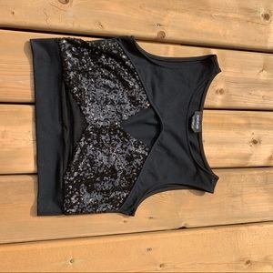 Bebe sequinned crop top